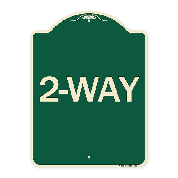 Signmission Designer Series Sign-2-Way, Green & Tan Heavy-Gauge Aluminum Sign, 24" x 18", G-1824-24495 A-DES-G-1824-24495 - main